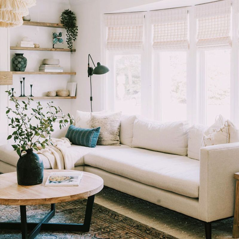 17"H Contemporary Coffee Table Solid Wood Single Coffee Cocktail Table