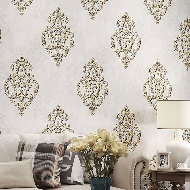 Stain-Resistant Wall Covering Non-Woven Material Classic Wallpaper Roll for Living Room
