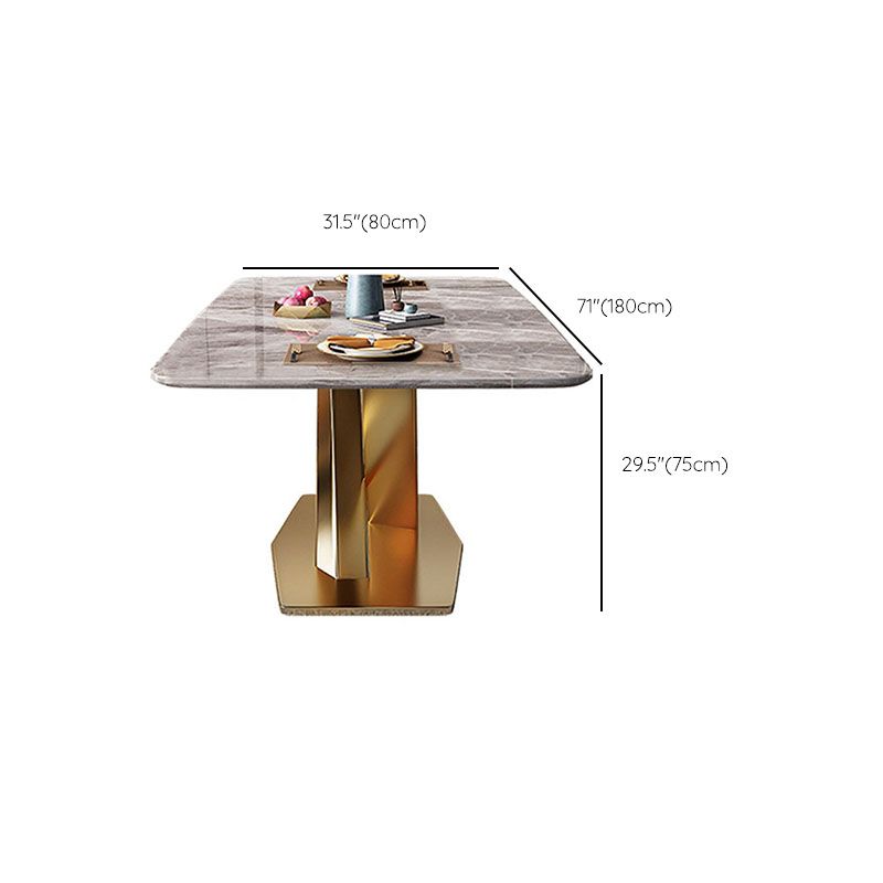 Modern Dining Table Set 1/5/7 Pcs Sintered Stone Dining Table with Armless Chairs