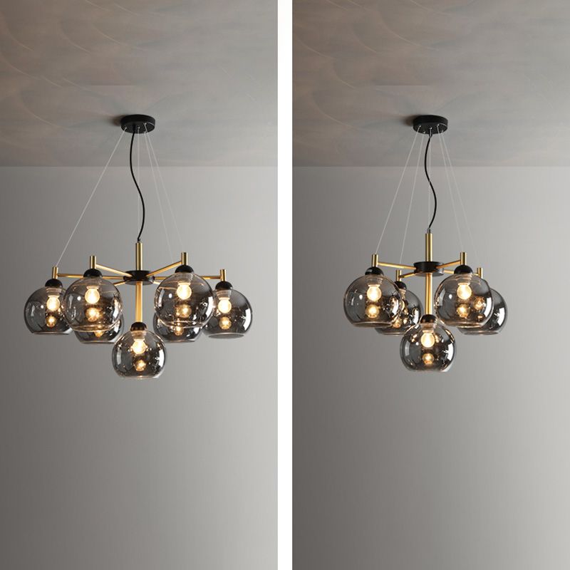 Chandelier en forma de mundo con sombra transparente de estilos modernos para el comedor