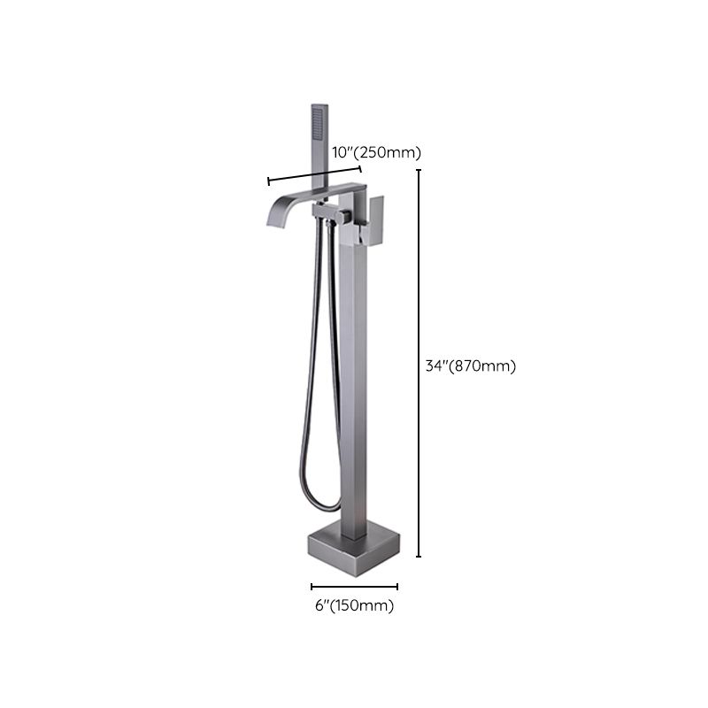 Modern Floor Mounted Metal Freestanding Tub Filler One Handle Freestanding Bathtub Faucet