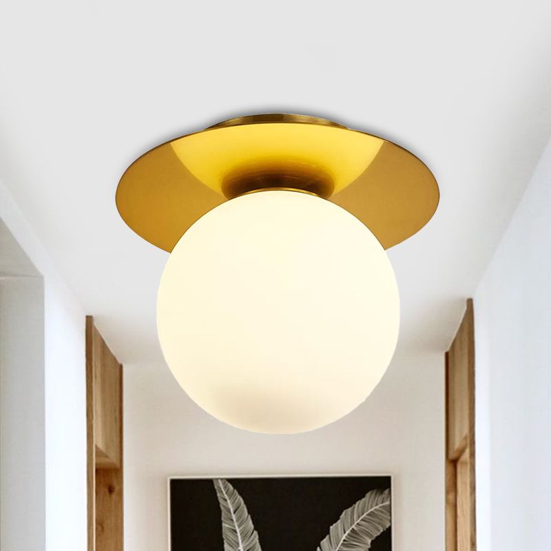 Clear/Light-Brown/Cream Orbit Ceiling Light Modern Glass 1 Light Kitchen Flushmount Ceiling Lamp