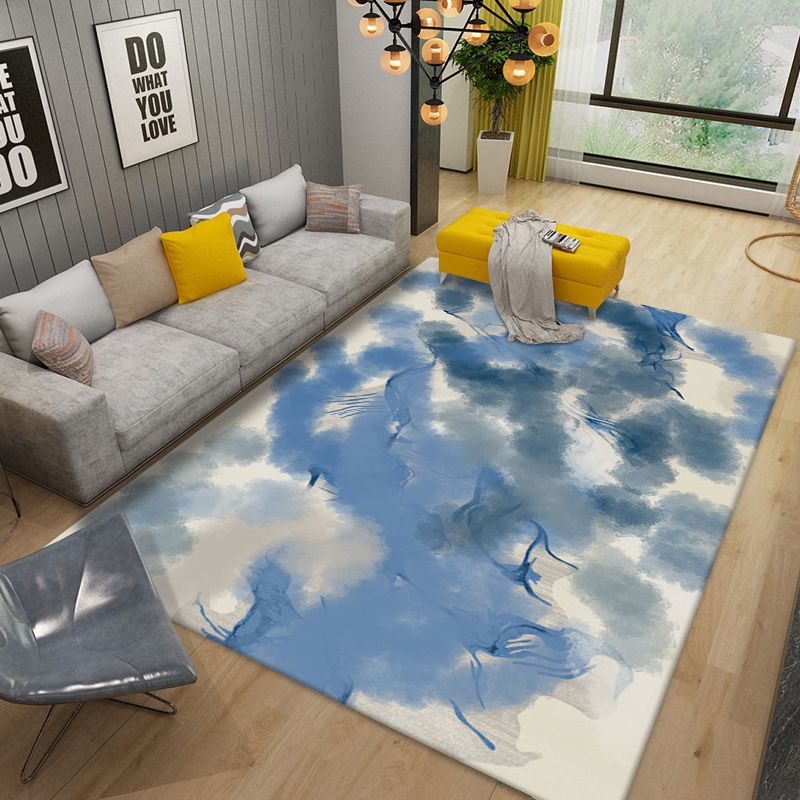 Gold Modern Area Carpet Polyester Line Carpet Non-Slip Backing Carpet for Living Room