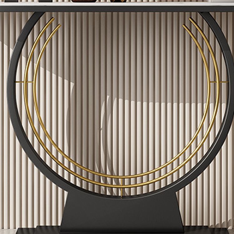Glam Console Table Scratch Resistant Half Moon Console Table