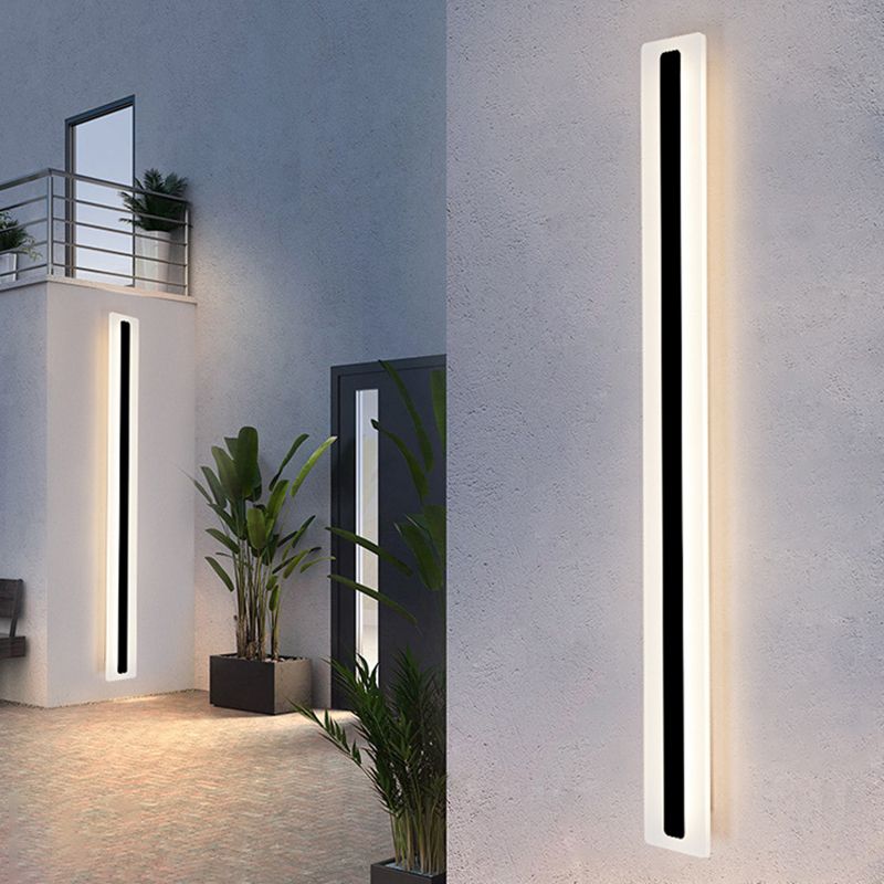 Linear Shape Wall Lighting Modern Style Metal 1 Light Sconce Lamp for Outdoor