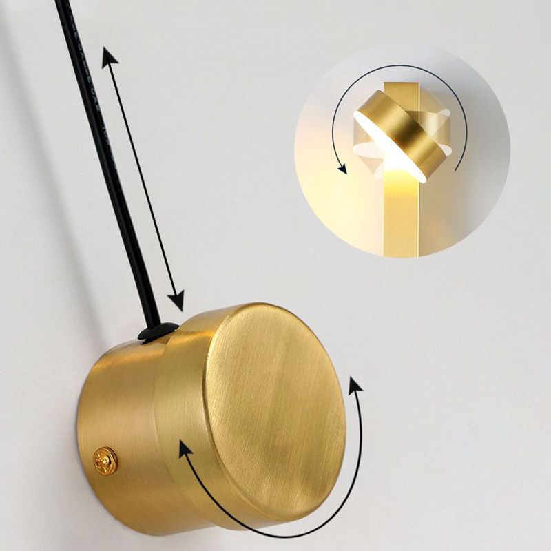 Modern Simple Metal Wall Light Circle Shape Rotatable Wall Lamp for Living Room
