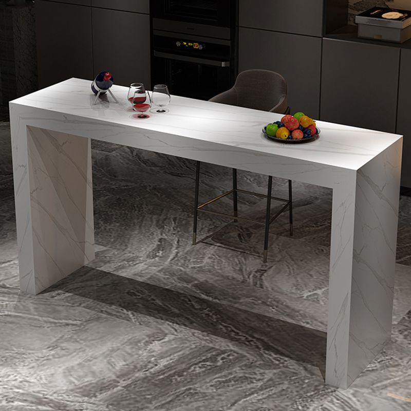 Modern Style Rectangle Stone Bar Stool Table Table for Living Room