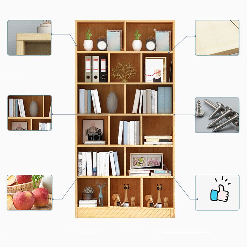 Closed Wooden Bookcase Modern Home Living Room Lattice Bookshelf