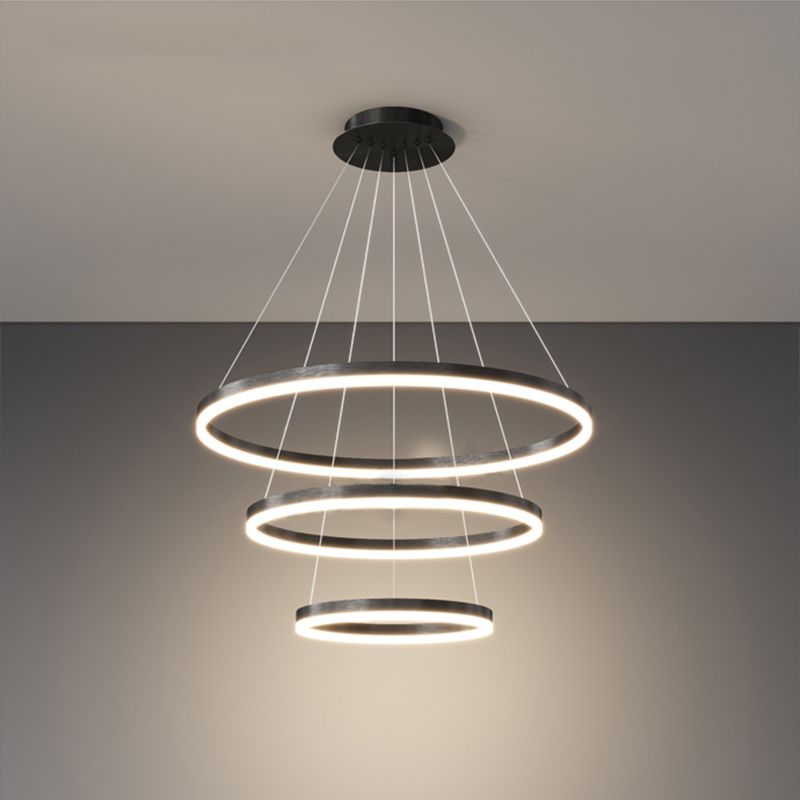 Accesorios colgados de techo de metal negro minimalismo iluminación colgante de niveles led