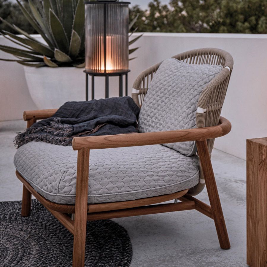 Tropical Solid Wood Frame Patio Loveseat Water Resistant Outdoor Sofa with Cushion