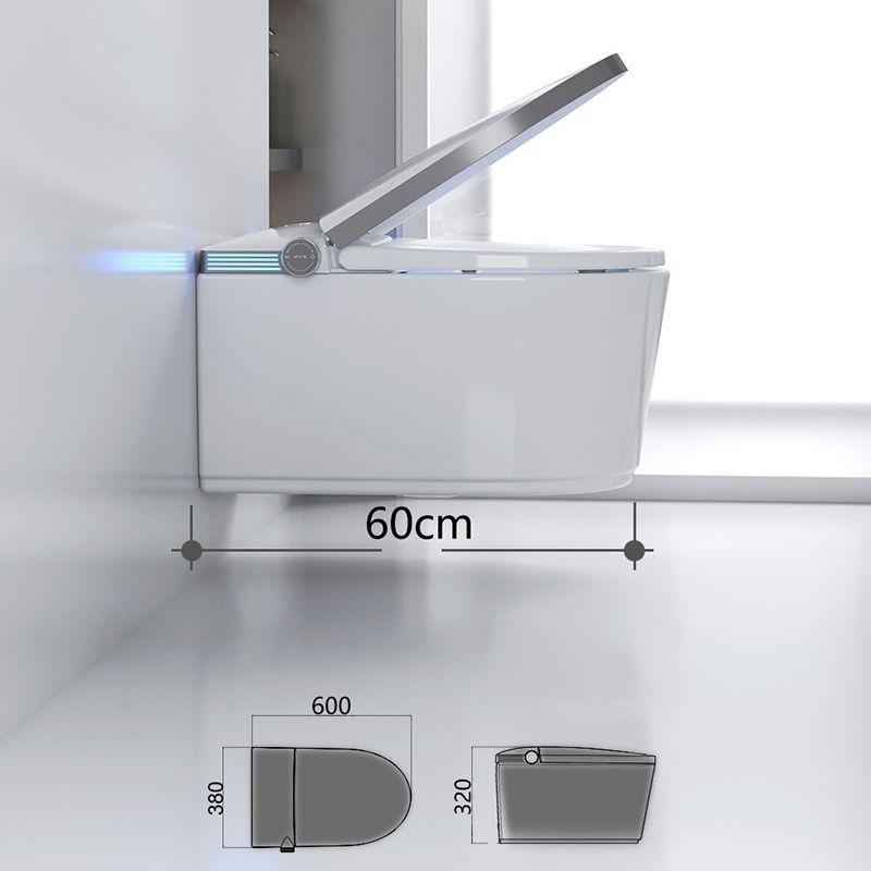 Modern White Gravity Flush Toilet One-Piece Wall Mount Toilet for Bathroom