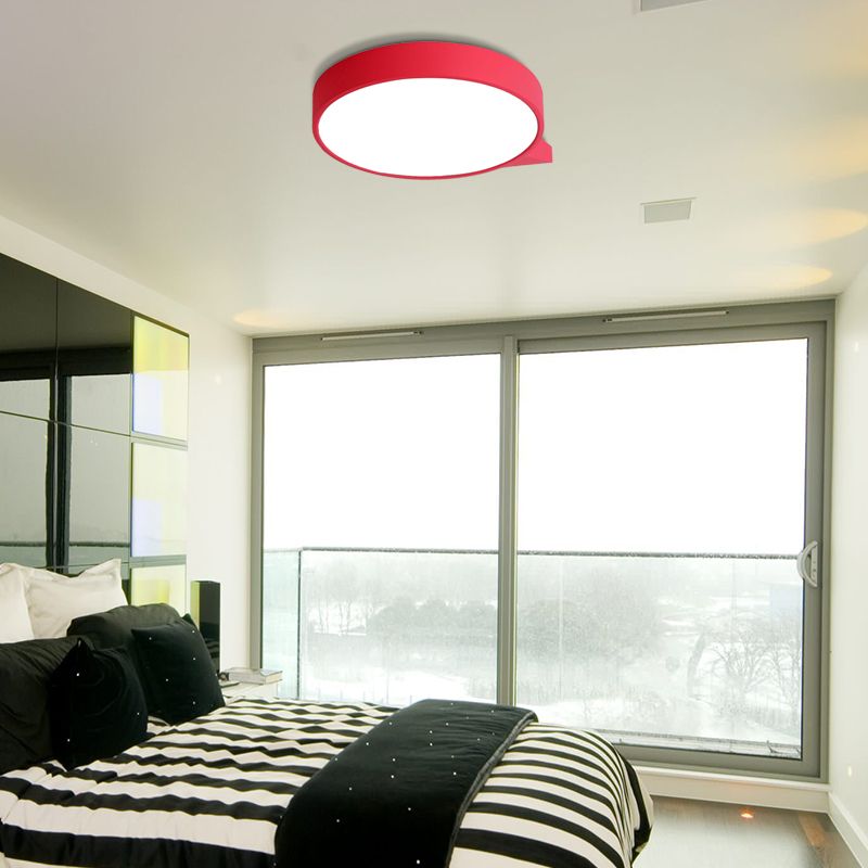 Blu / Pink/Red / Yellow Circolare Flush Lighting con Diffuser Macaron Metallo Soffsh Flush Mount in Secondo Gear, 19,5 "/24.5" W