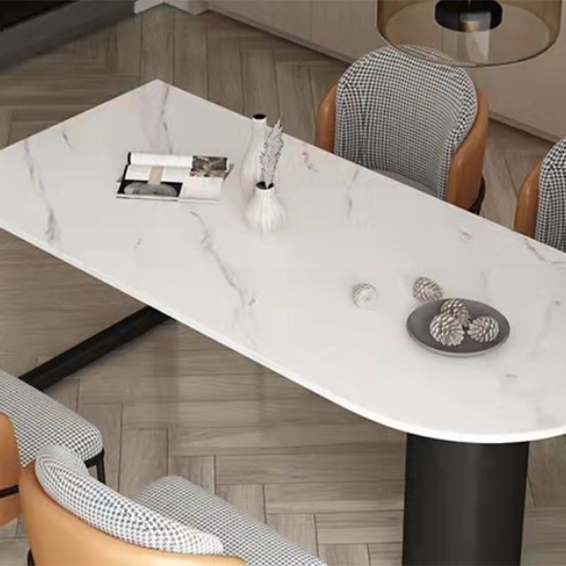 Simplicity Style Dining Table Stone Double Pedestal Home Furniture