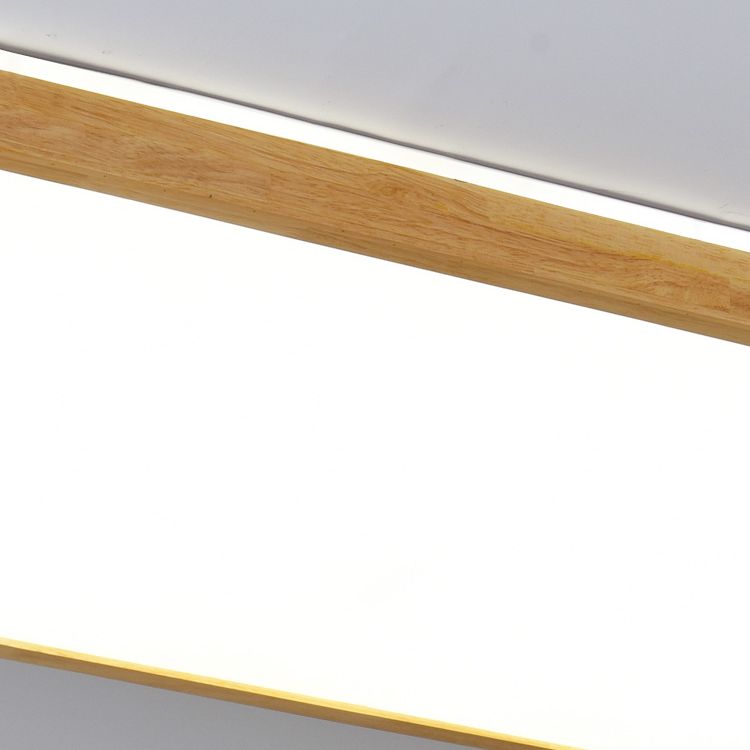 Lámpara empotrada para el hogar, marco de madera, luces de techo LED geométricas