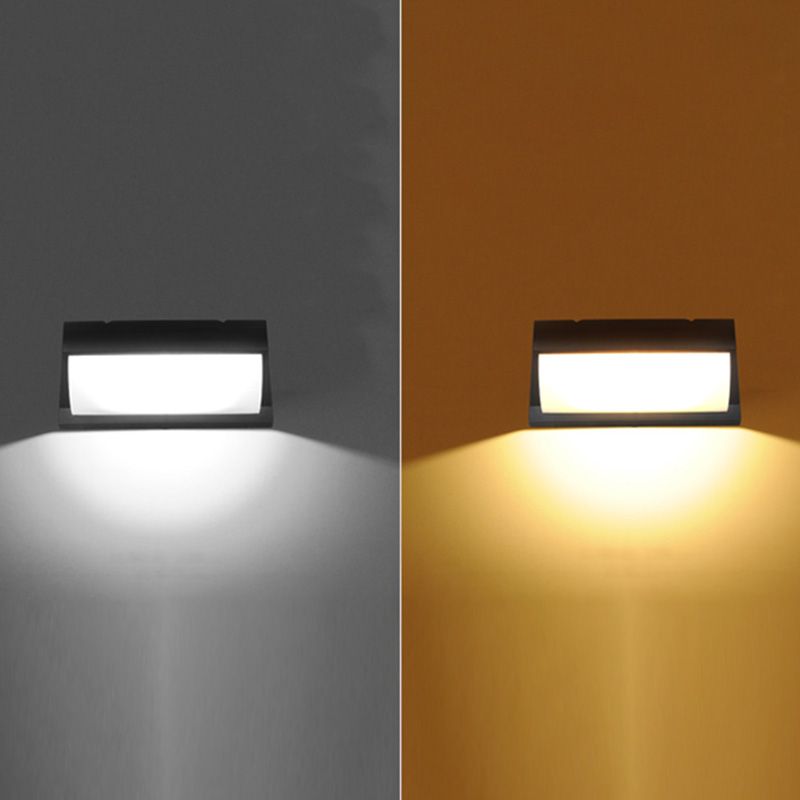 Rechteck wasserdichte Einfachheit Wandleuchte Acrylminimalistische LED -Wandleuchten in Schwarz