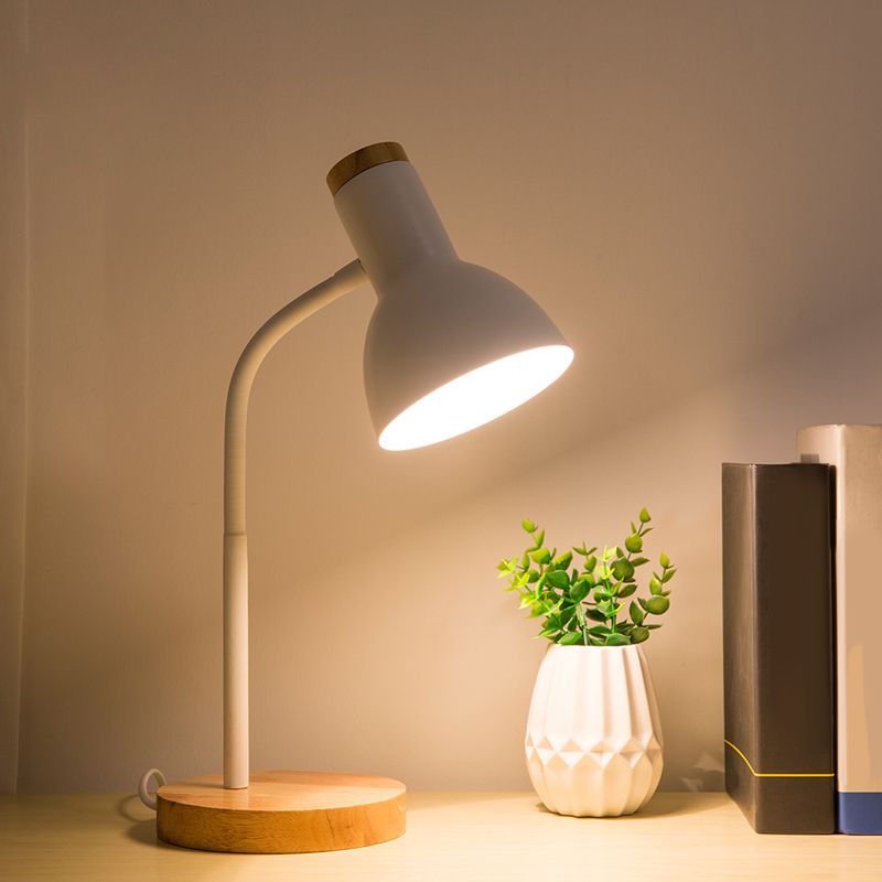 Macaroon Style Design Night Table Lamps Bell 1-Light Nightstand Lights with Metal Shade