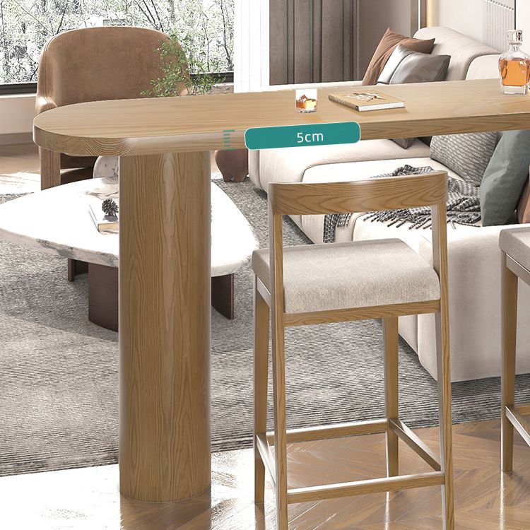 Specialty Solid Wood Bar Table Double Pedestal Bar Height Pub Table in Natural