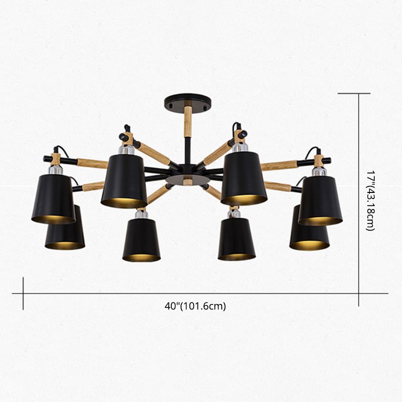 Metal Shaded Chandelier Pendant Light Nordic-Style Hanging Ceiling Light for Bedroom