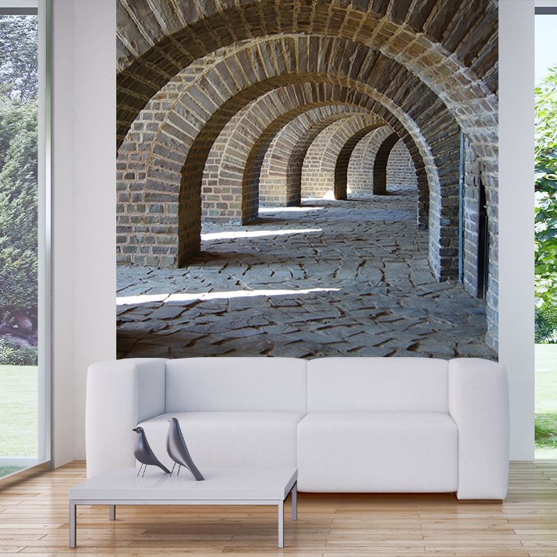 Aisle Space Extension Mural Wallpaper for Sitting Room Decor, Moisture Resistant