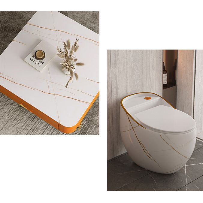 Siphon Jet Porcelain Toilet One Piece Toilet Floor Mounted Toilet Bowl