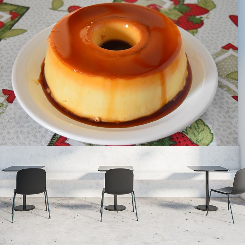 Customized Pudding Wall Mural Dessert Mildew Resistant Wallpaper Commerce Shop