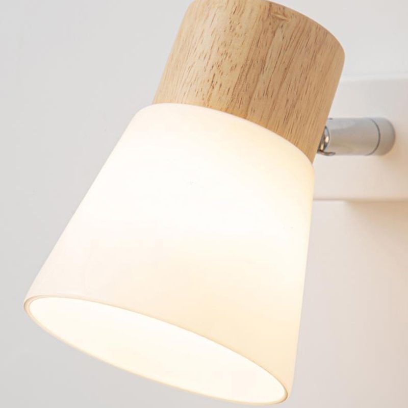 Modern Bell Vanity Wall Light Fixtures Wood Vanity Lights in White