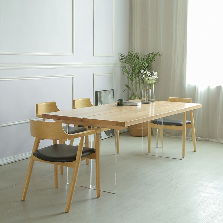 Solid Wood Dining Table Contemporary Style Rectangle Dinette Table for Home Kitchen