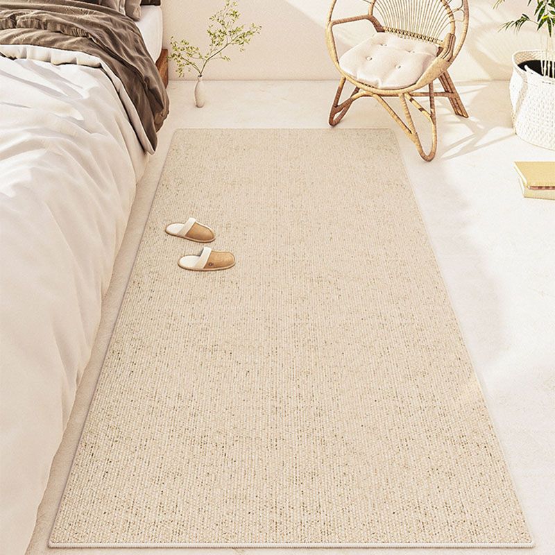 Apricot Modern Carpet Polyester Pure Color Carpet Washable Carpet for Living Room