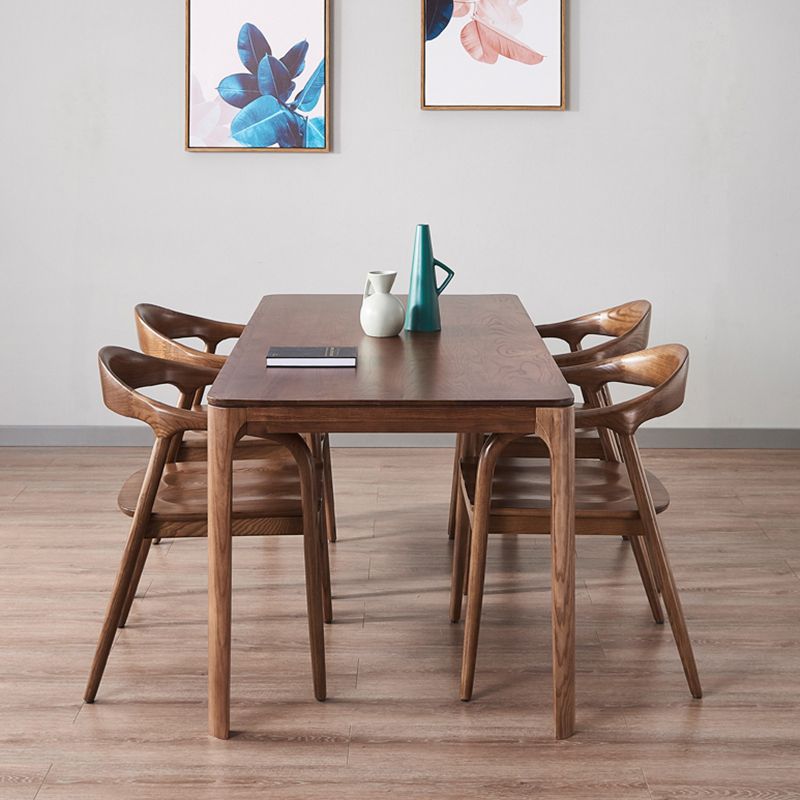 Traditional Style Dining Chairs Kitchen Arm Dining Chairs with Wooden Legs
