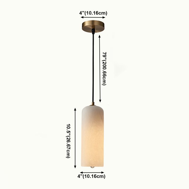Marble Minimalist Hanging Lamp, Nordic Cylinder Shade Pendant Lighting for Living Room