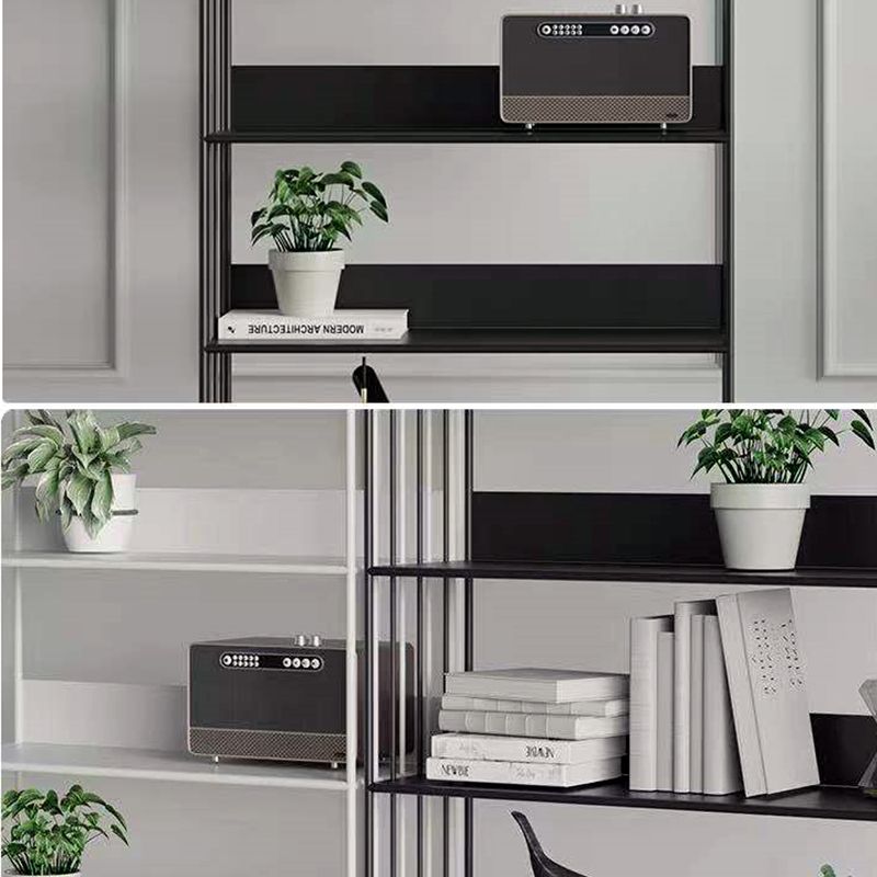 Standard Metal Bookshelf Contemporary Open Back Vertical Bookcase