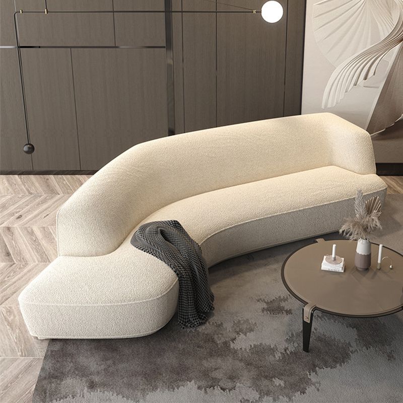 30" Wide Contemporary Sectional Sofa Fabric Curved Corner Sectional