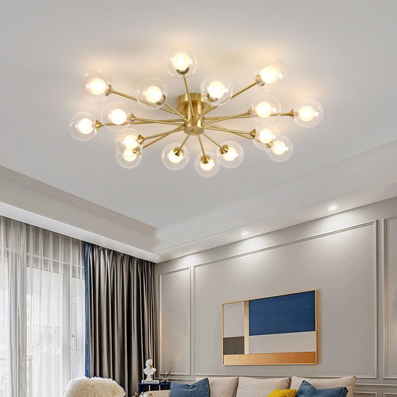 Glass Bubbles Semi-Flush Ceiling Light Nordic Style Semi Flush Mount Ceiling Light
