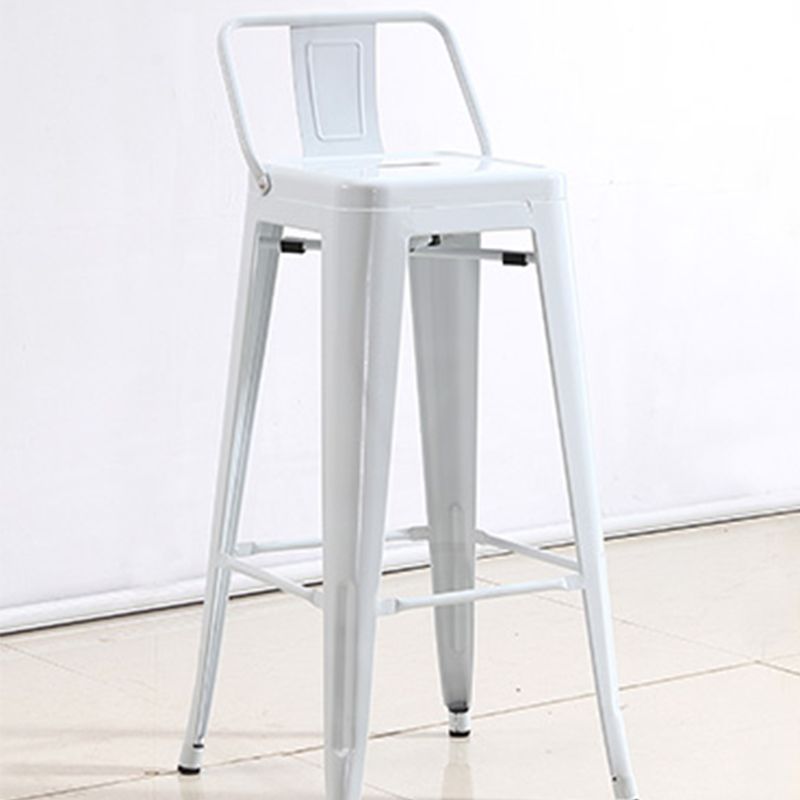 Industrial Low Back Counter Stool Metal Counter Height Stools