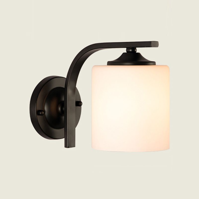 Modern Vanity Lighting Metal Wall Light Fixture in Black for Bathroom