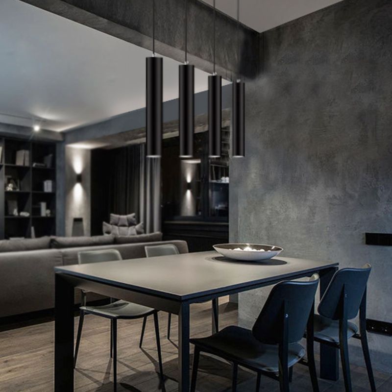 Forme cylindrique Métal Hanging Light Moderne Style 1 Lumière Lumière Lumière