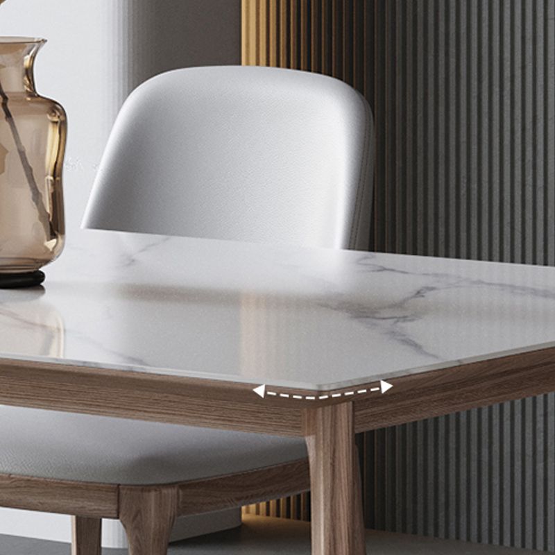 Rectangle Table Medieval Modern Sintered Stone Dining Table with Wooden Base