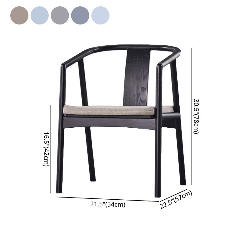 Sillas de madera de fresno de estilo tradicional, silla con brazo trasero de listón para comedor