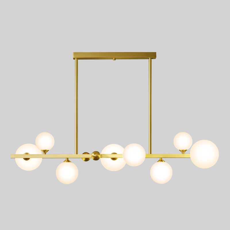 Moderne Stil Kugeldecke Anhänger Lichter weißes Glas 8 hängende Anhängerleuchten