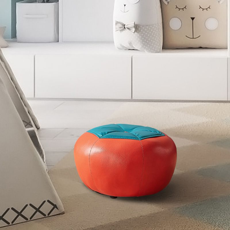 Stain Resistant Pouf Ottoman Faux Leather Specialty Contemporary Ottoman