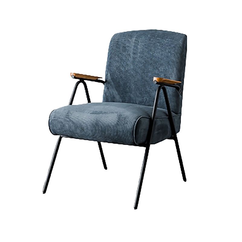 Corduroy Arms Included Chair 32.28" High Solid Wood Armchair with Basic Four Leg