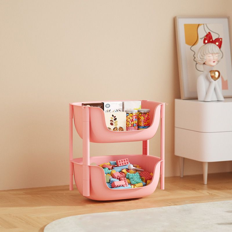 Contemporary Plastic Bookcase Standard Open Back Bookshelf with Shelves