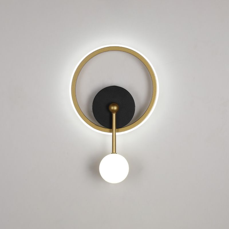 Postmodern Metal Wall Light Geometry LED Wall Lamp with Silica Gel Shade for Bedroom