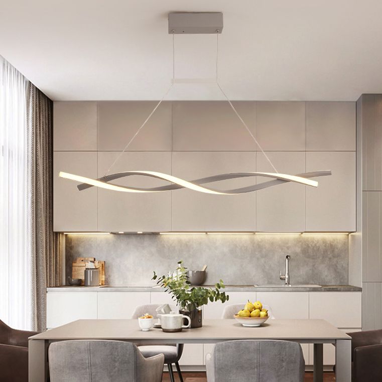 Moderne lineaire kroonluchter verlichtingsarmaturen Metallic Hanging Light Kit voor restaurant