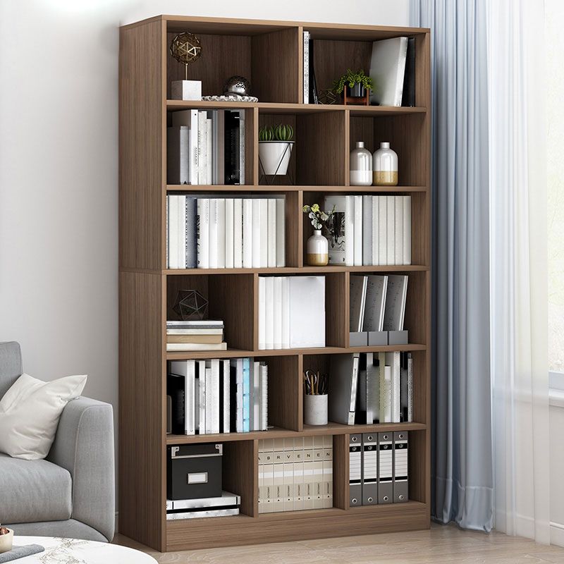 Modern Style Bookshelf Closed Back Wood Bookcase for Home Use