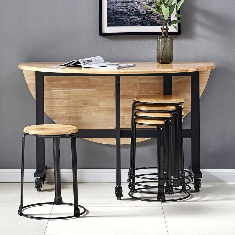 Modern Style Round Solid Wood Dining Table in Natural Color for Dining Room