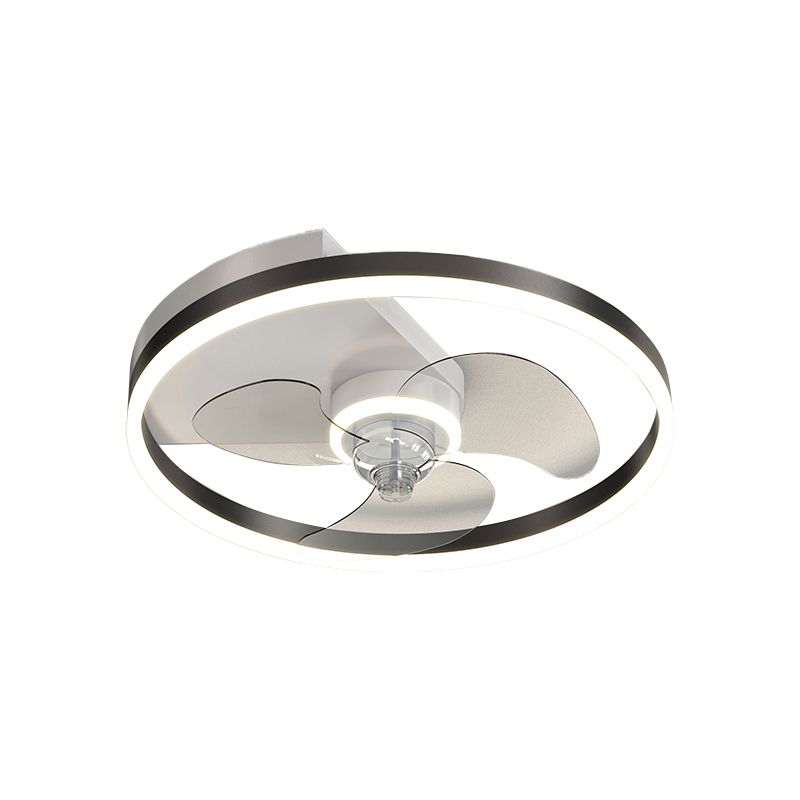 Metal Round Fan Ceiling Lighting Modern Style 1-Light Flush Mount Lamp