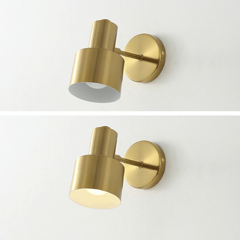 Postmodern Swing Arm Wall Sconce Metallic Wall Mounted Lighting for Coffee Shop