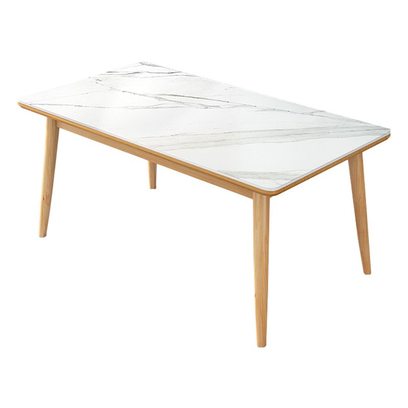 Einfachheit Home Sintered Stone Esstisch Rechteck Form Esstisch mit 4 Beinen Basis