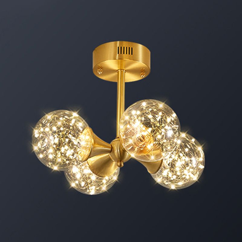 Spherical Branch Hanging Lights Modern Style Glass Hanging Lighting for Bedroom